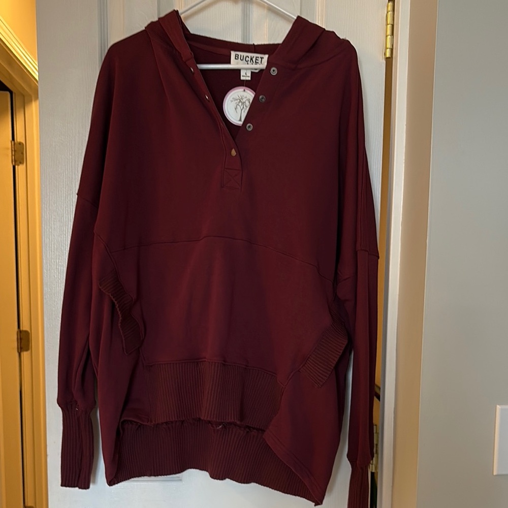 BUCKETLIST‎ Red Cowl Neck Sweater Knit